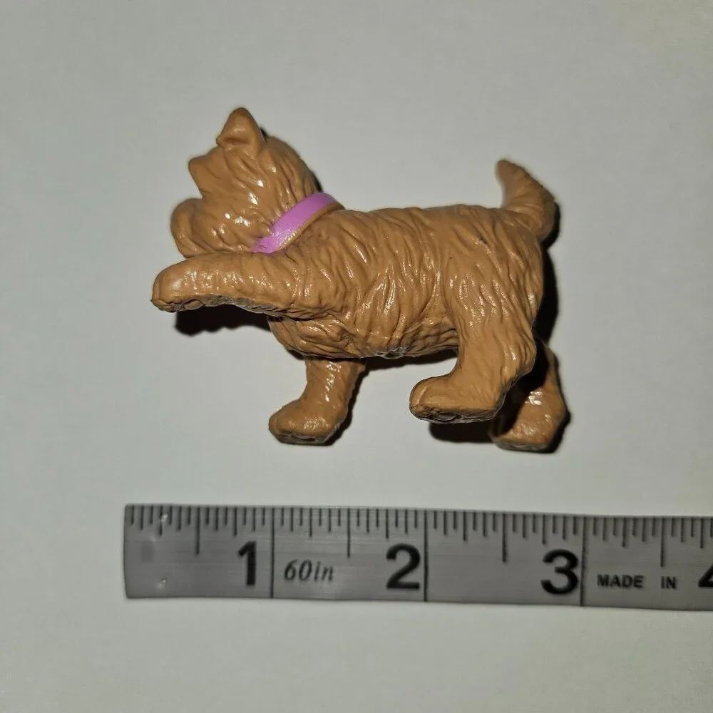 3 Barbie Pet Figures Brown Puppy Dog Gray Bunny Rabbit Toy Lot